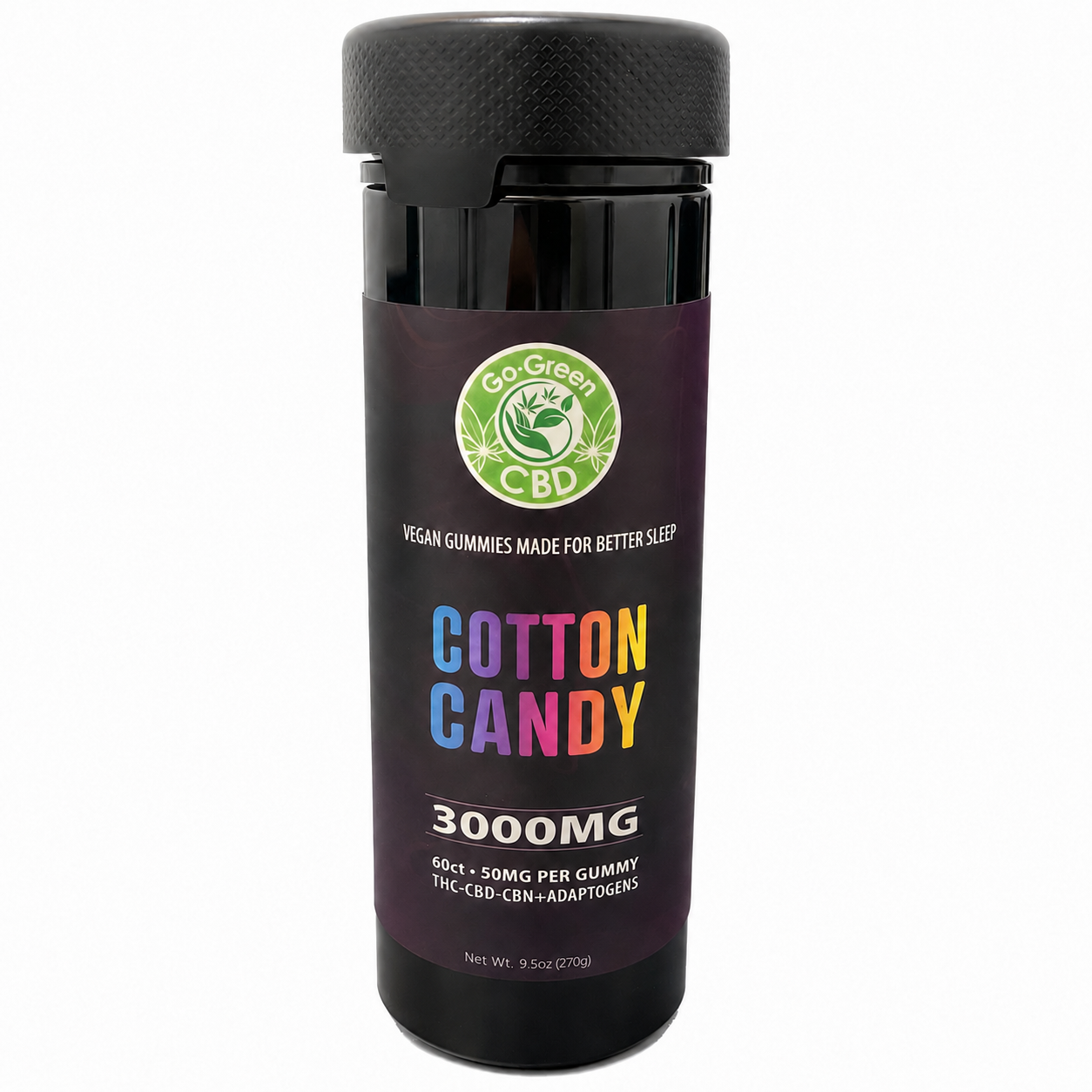 Vegan Sleep Gummies – Cotton Candy | 3000MG Blend (THC, CBD & Adaptogens) (Copy)