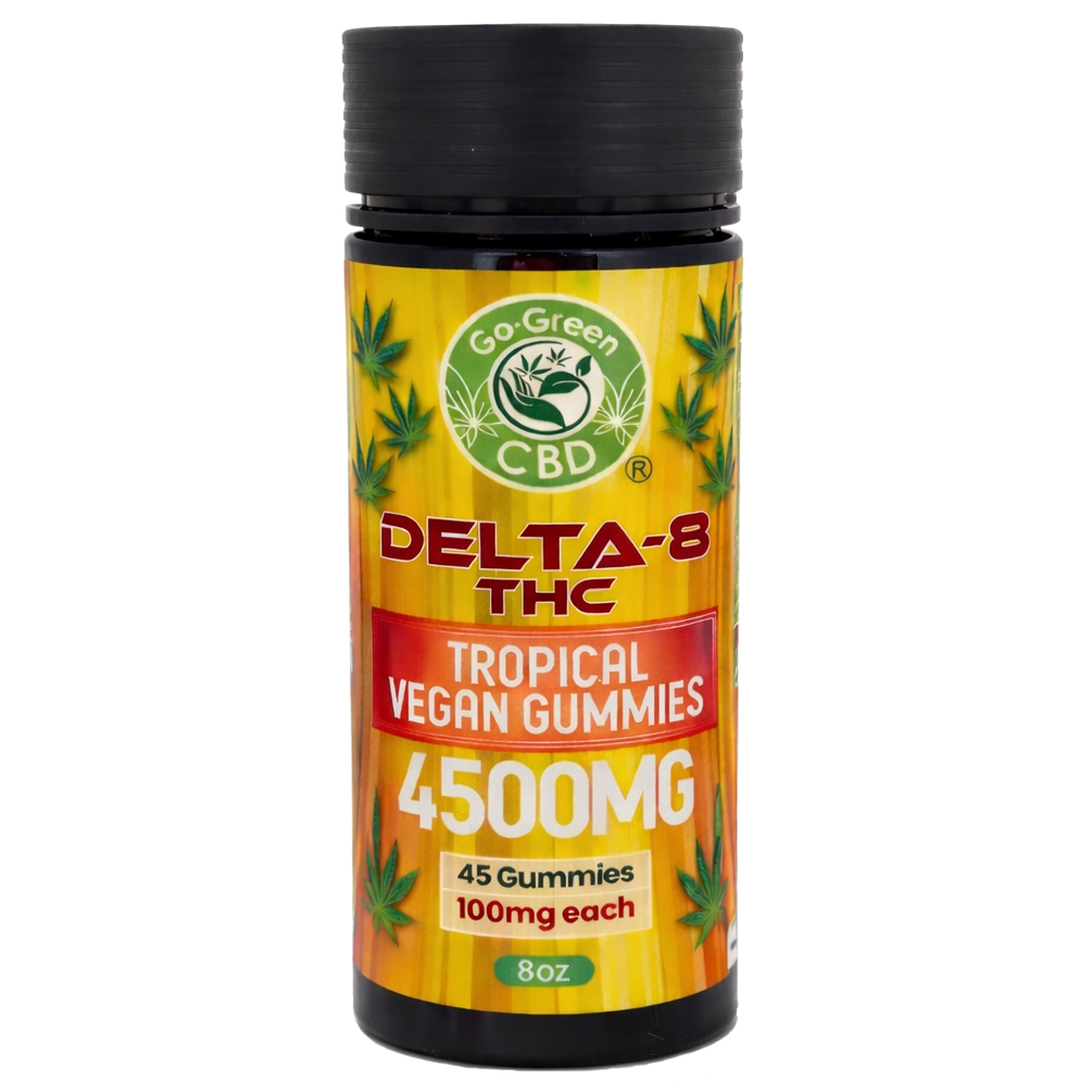 Delta-8 THC Tropical Vegan Gummies – 4500MG | 8oz