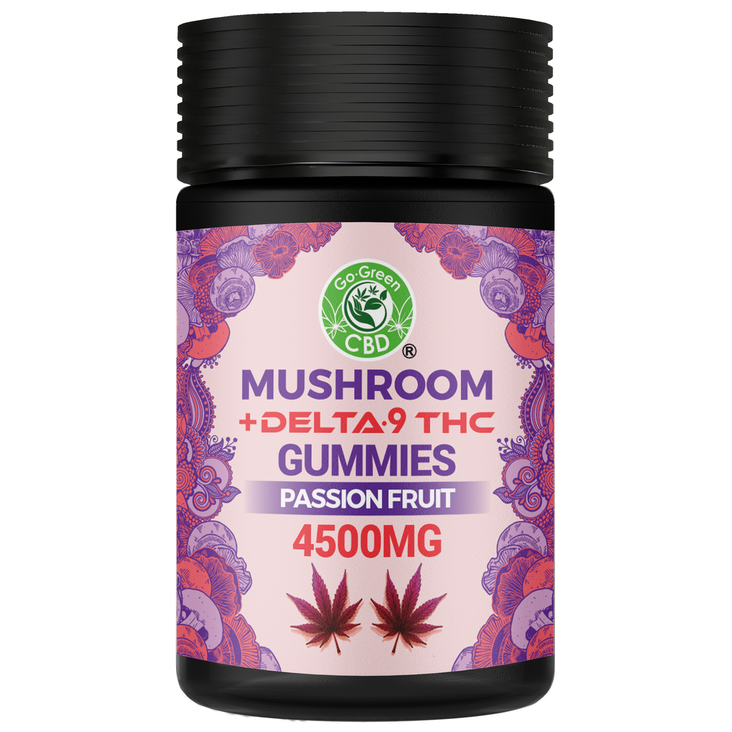 GO GREEN CBD MUSHROOM GUMMIES + DELTA 9 THC 4500MG