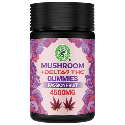 GO GREEN CBD MUSHROOM GUMMIES + DELTA 9 THC 4500MG