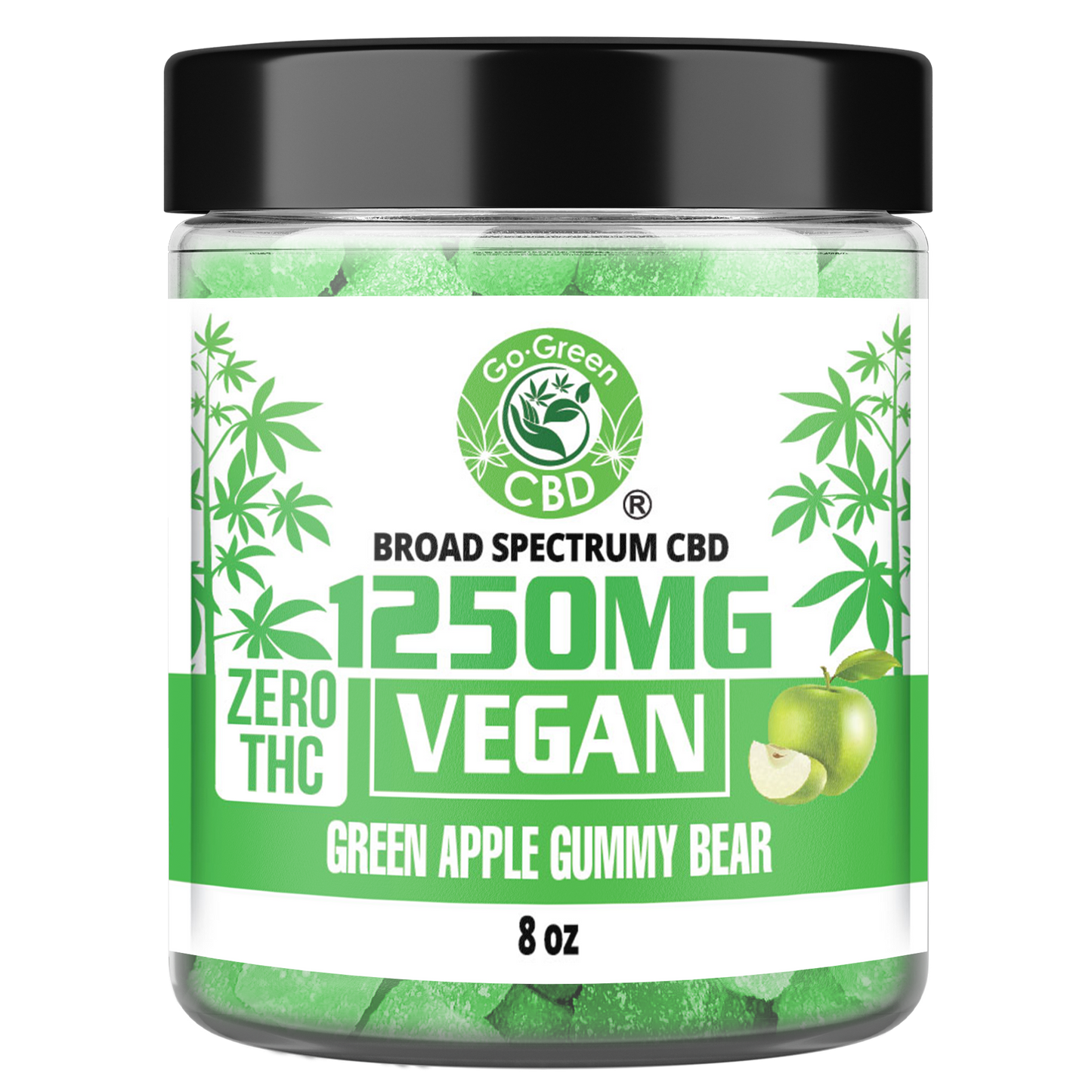 CBD Vegan Gummies 1250mg Green Apple