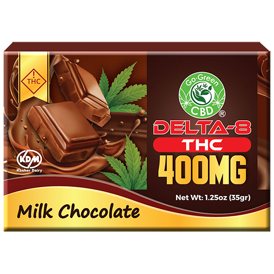 Delta-8 THC 400mg Milk Chocolate | Go Green CBD