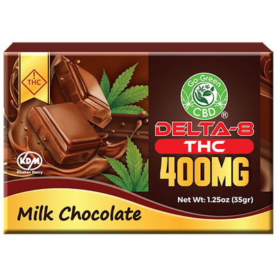 Delta-8 THC 400mg Milk Chocolate | Go Green CBD