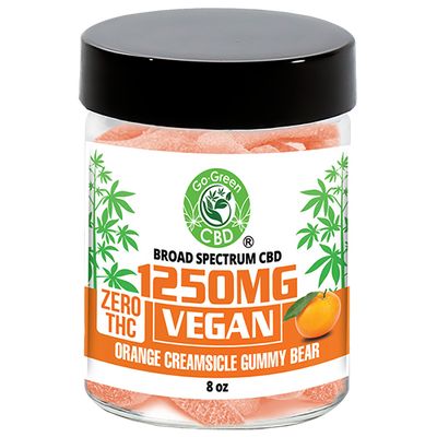 Zero THC | 1250mg Vegan Orange Creamsicle Cream Gummy Bear