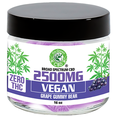 Zero THC | 2500mg Vegan Grape Gummy Bear