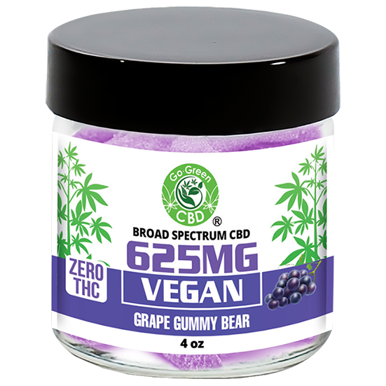 Zero THC | 625mg Vegan Grape Gummy Bear