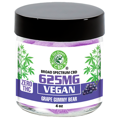 Zero THC | 625mg Vegan Grape Gummy Bear
