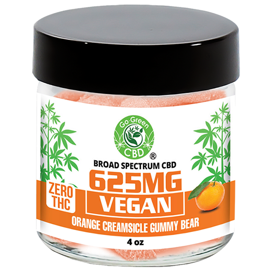 Zero THC | 625mg Vegan Orange Creamsicle Cream Gummy Bear