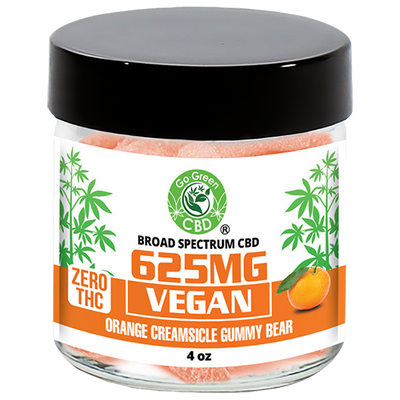 Zero THC | 625mg Vegan Orange Creamsicle Cream Gummy Bear