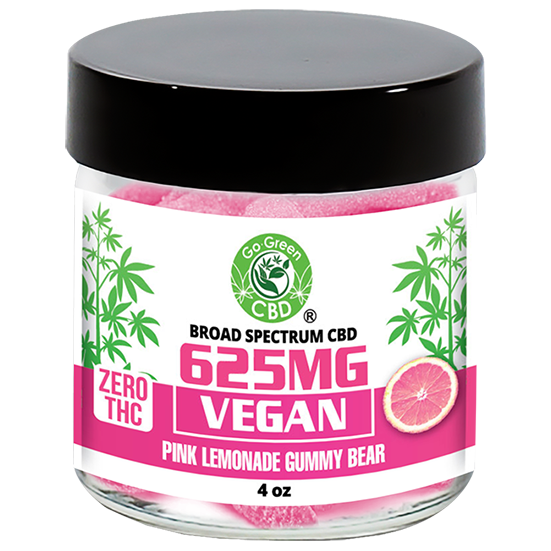 Zero THC | 625mg Vegan Pink Lemonade Gummy Bear