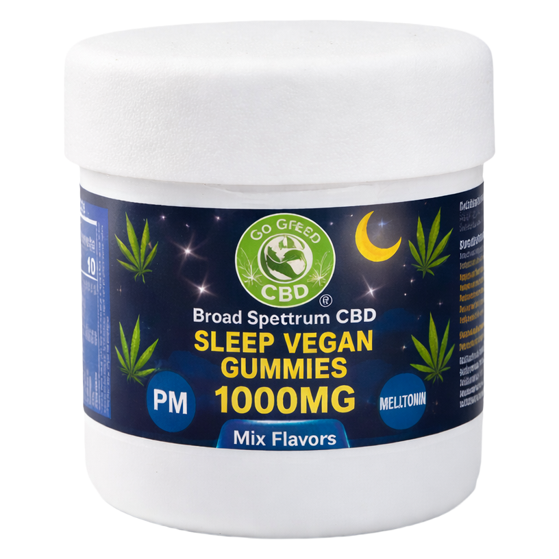 Broad Spectrum CBD Sleep Vegan Gummies 1000MG PM Melatonin Mix Fruit