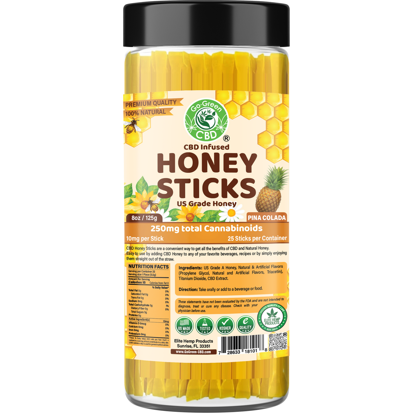 CBD Honey - 25 Sticks - 250mg