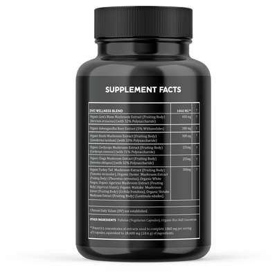 Mushroom 10X Complex with Ashwagandha – Dietary Supplement | 90 Capsules