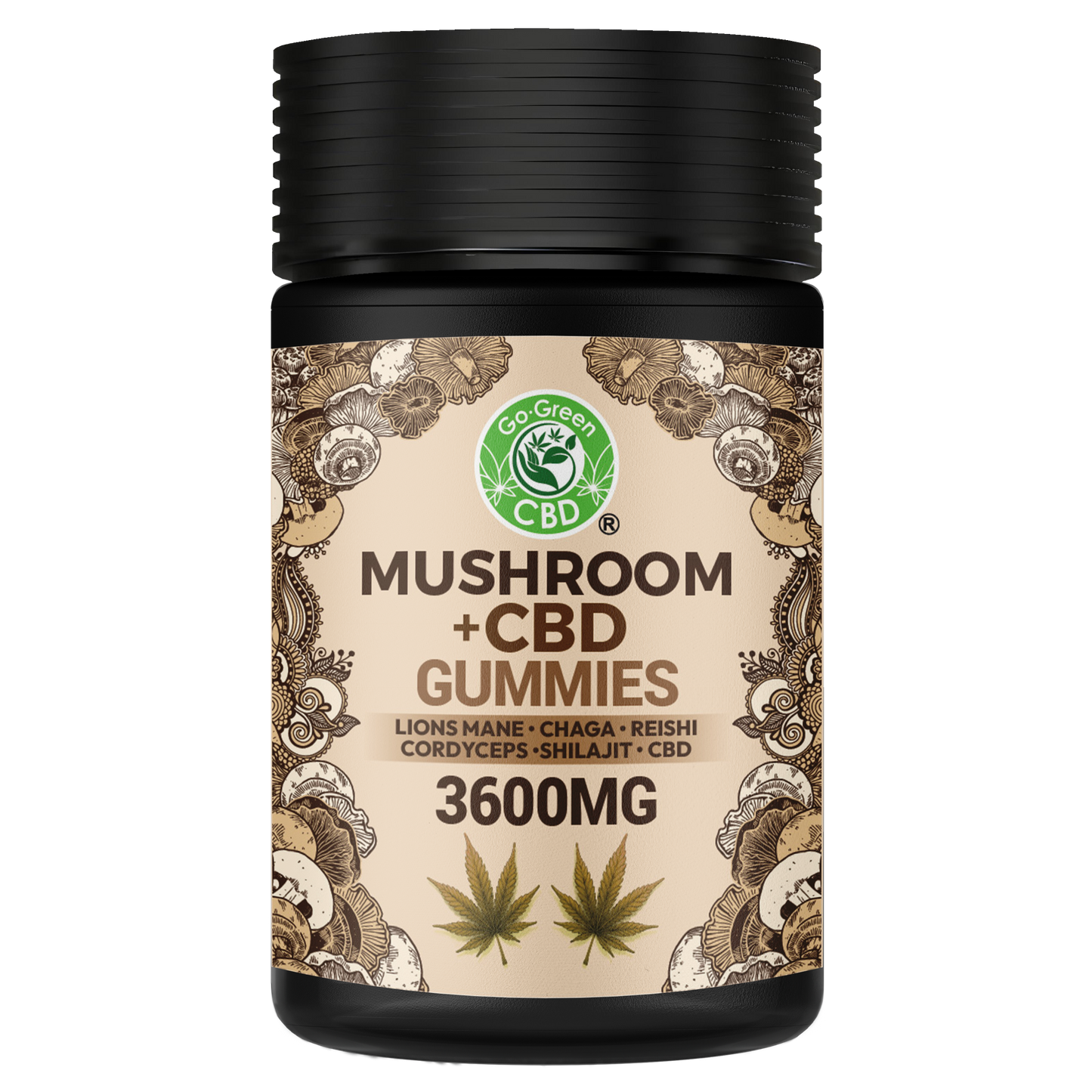 GO GREEN MUSHROOM + CBD GUMMIES 4200MG