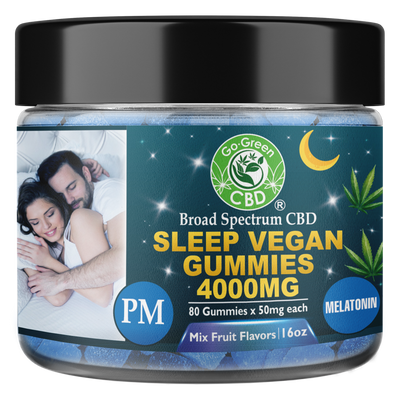 Broad Spectrum CBD Sleep Vegan Gummies 4000MG PM Melatonin Mix Fruit