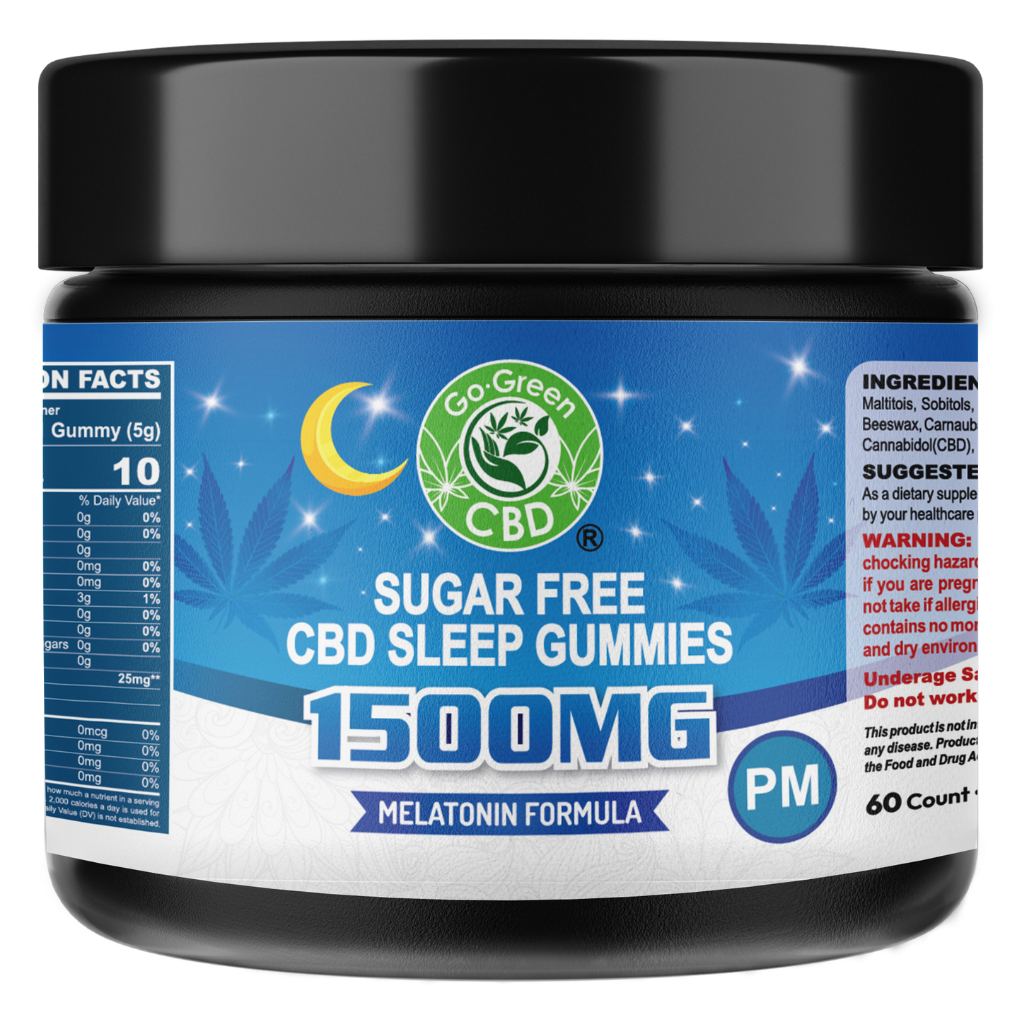 Sugar Free CBD Sleep Gummies 1500mg – PM
