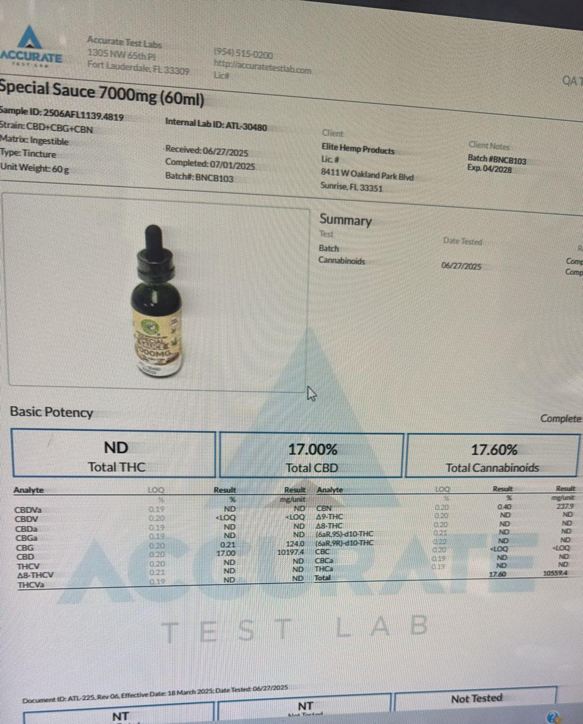 🌿 Broad Spectrum CBD Special Sauce – 7000mg CBD | CBG | CBN