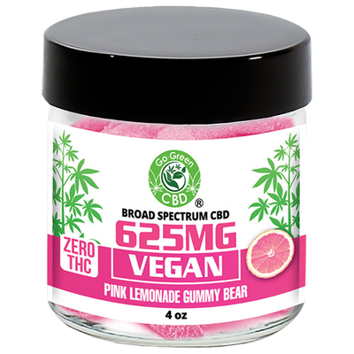 Zero THC | 625mg Vegan Pink Lemonade Gummy Bear